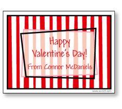 Red Stripes Personalized Valentine