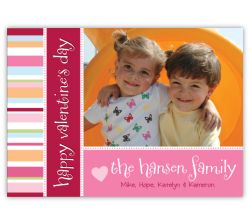 Cheerful Stripes Valentine’s Day Photo Card