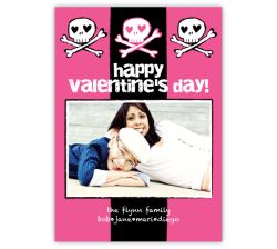 Silly Skulls Grunge Valentine’s Day Photo Card