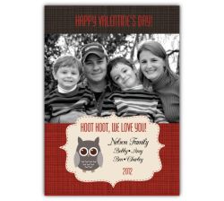 Vintage Owl Hoot Photo Valentine’s Day Card