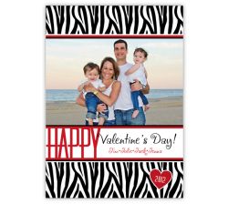 Zebra Print Photo Valentine’s Day Card