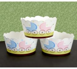MADE-TO-MATCH Personalized Twins Baby Shower Cupcake Wrapper Covers