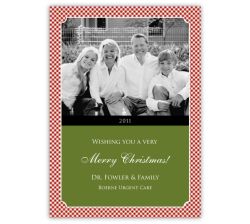 Gingham Classic Corporate Holiday Photo Card