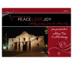 Peace Love Joy Alamo Corporate Holiday Photo Card