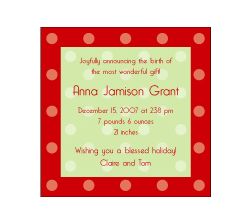 Dots on Square Christmas Birth Announcement