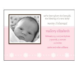 Serendipity Girl Holiday Photo Birth Announcement