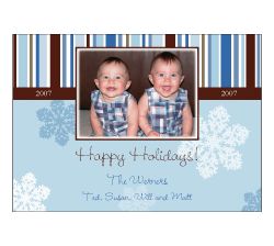 Blue Whimsy Photo Christmas Card