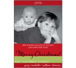Colorbands Red Photo Christmas Card