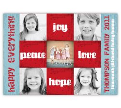 Distressed Squares Multi Photo Holiday Card