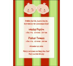 Cutie Pies Twins Christmas Birth Announcement