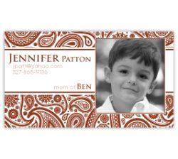 Passion Paisley Brick Red Calling Card