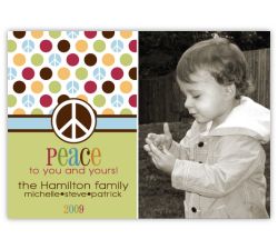 Metro Dots Peace Photo Holiday Card