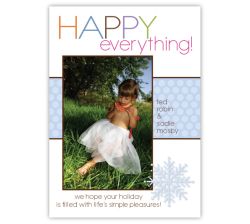 Metro Dots Blue on White Photo Holiday Card