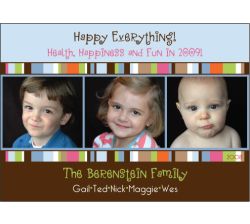 Photo Row in Blue Holiday Card