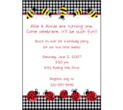 Bumble Bees & Ladybugs Invitation, 16 count