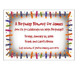 Candle Blowout Invitation, 16 count