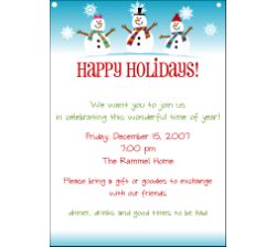 Snowmen Holiday Party Invitation