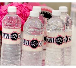 Zebra Diva Baby Shower Personalized Water Bottle Labels
